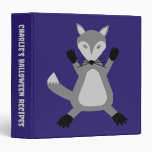 Creepy Cute Halloween Wolf Custom Recipe Binder