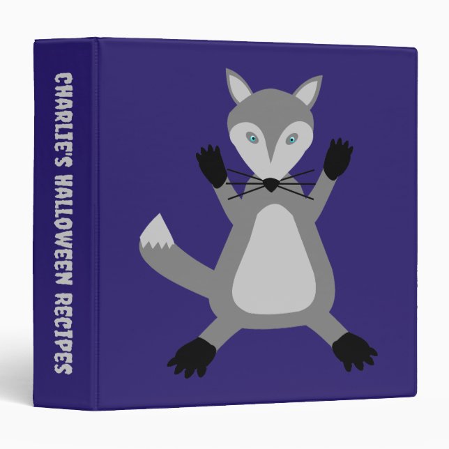 Creepy Cute Halloween Wolf Custom Recipe Binder (Front/Spine)
