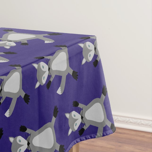Creepy Cute Halloween Wolf Patterned Tablecloth (In Situ)