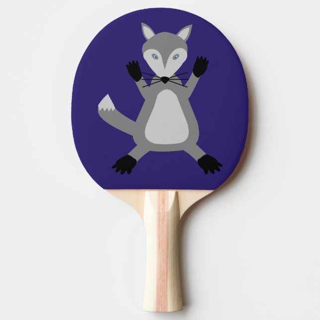Creepy Cute Halloween Wolf Ping Pong Paddle (Front)