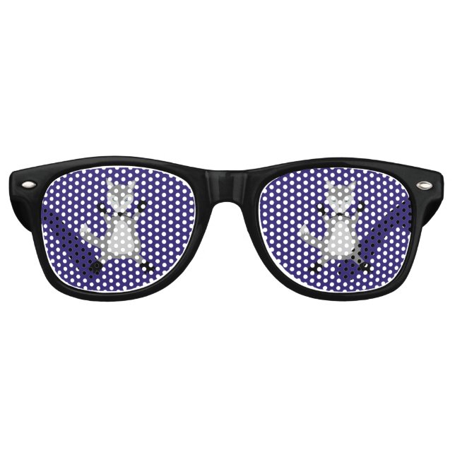 Creepy Cute Halloween Wolf Retro Sunglasses (Front)
