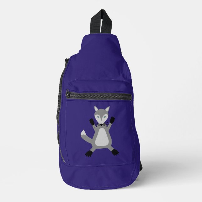 Creepy Cute Halloween Wolf Sling Bag (Front)