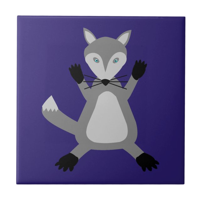 Creepy Cute Halloween Wolf Tile (Front)