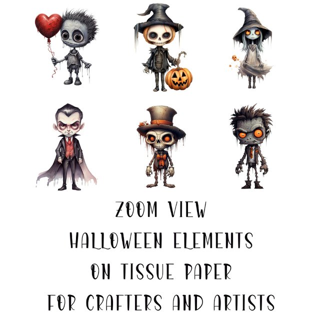 Creepy Cute Horror Characters for Arts and Crafts Tissue Paper (Creator Uploaded)