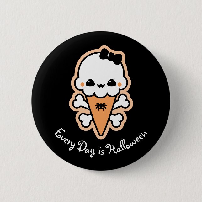 Creepy Cute Ice Cream Cone 2 Inch Round Button (Front)