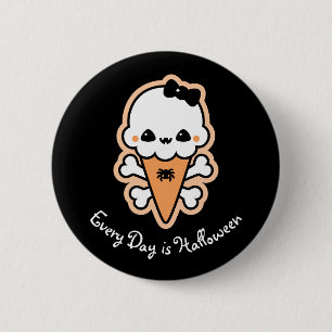 Creepy Cute Ice Cream Cone 2 Inch Round Button