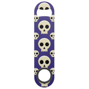 Creepy Cute Kawaii Goth Skull Pattern Bar Key