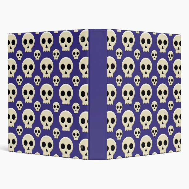 Creepy Cute Kawaii Goth Skull Pattern Binder (Background)