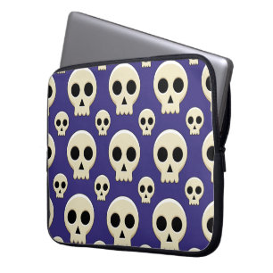 Creepy Cute Kawaii Goth Skull Pattern Laptop Sleeve