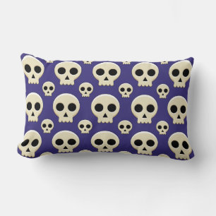 Creepy Cute Kawaii Goth Skull Pattern Lumbar Pillow