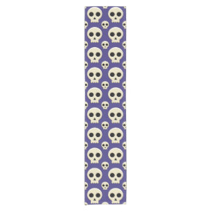 Creepy Cute Kawaii Goth Skull Pattern Short Table Runner