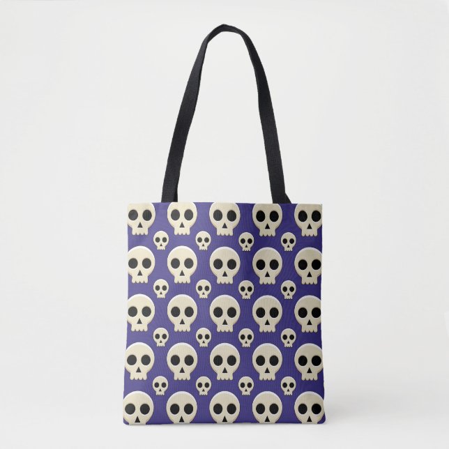 Creepy Cute Kawaii Goth Skull Pattern Tote Bag (Front)