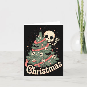 Creepy Cute Kawaii Skeleton Christmas Tree Skull B Card