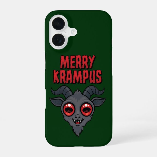 Creepy Cute Merry Krampus iPhone 16 Case (Back)