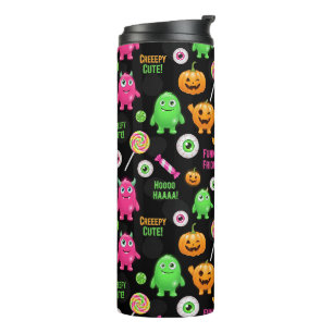 "Creepy Cute" Monsters and Halloween Fun Seamless Thermal Tumbler