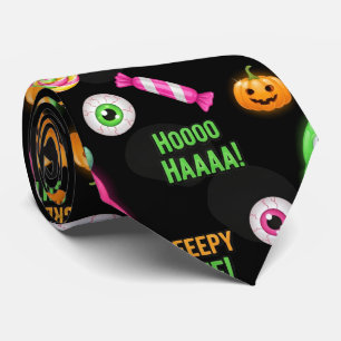 "Creepy Cute" Monsters and Halloween Fun Seamless  Tie