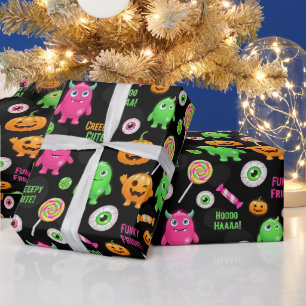 "Creepy Cute" Monsters and Halloween Fun Seamless Wrapping Paper