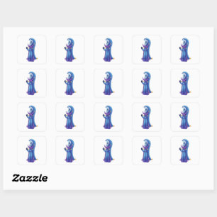 Creepy Cute Moon Villain Character Dark Fantasy Ar Square Sticker