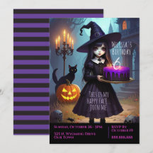 Creepy Cute, Purple Witch Birthday, Gothic Theme