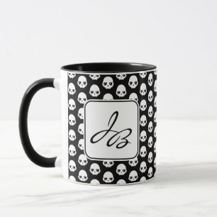 Creepy Cute Skulls initials Mug