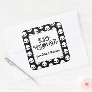 Creepy Cute Skulls Square Sticker