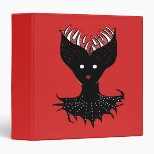 Creepy Demon Girl Dark Gothic Character With Teeth Binder