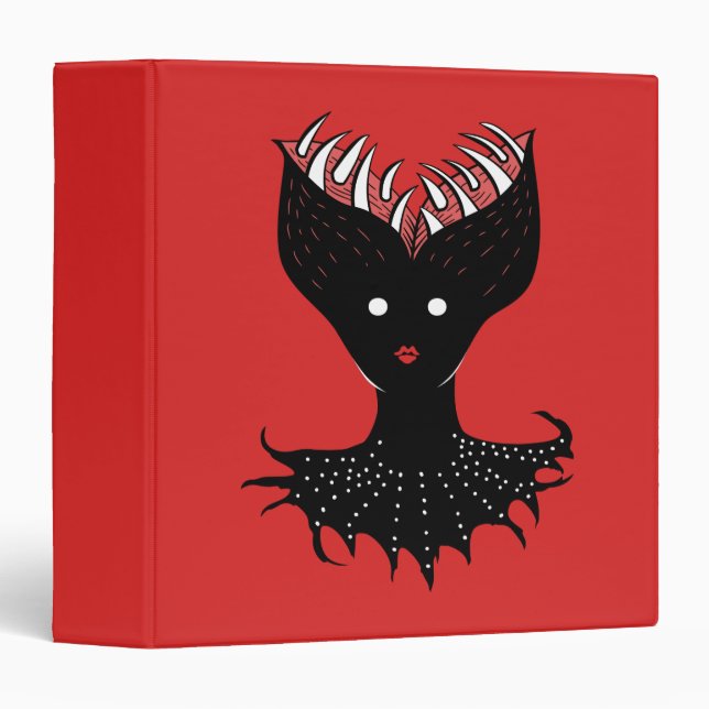 Creepy Demon Girl Dark Gothic Character With Teeth Binder (Front/Spine)