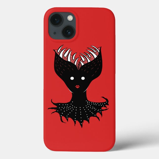 Creepy Demon Girl Dark Gothic Character With Teeth Case-Mate iPhone Case (Back)