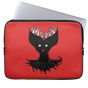 Creepy Demon Girl Dark Gothic Character With Teeth Laptop Sleeve