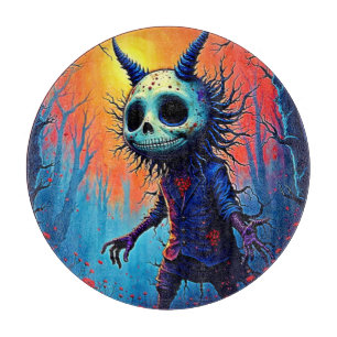 Creepy Demon in Spooky Woods Design Cutting Board