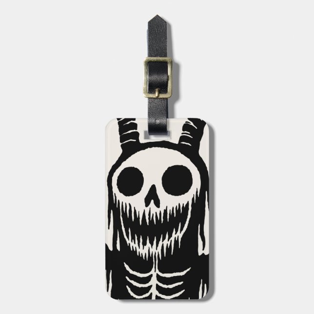 Creepy Demon Skull  Luggage Tag (Front Vertical)