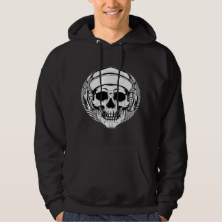 Creepy DJ Skull Cap Disc Jockey Techno Rapper Musi Hoodie