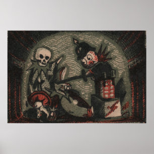 Creepy dolls: evil jack-in-the-box skeleton bully poster