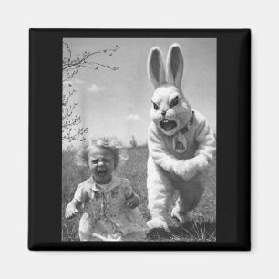 Creepy Easter Bunny Vintage Horror Style Graphic Magnet