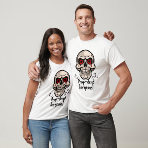 Creepy Eerie Skull with Blood Red Eyes Halloween T-Shirt