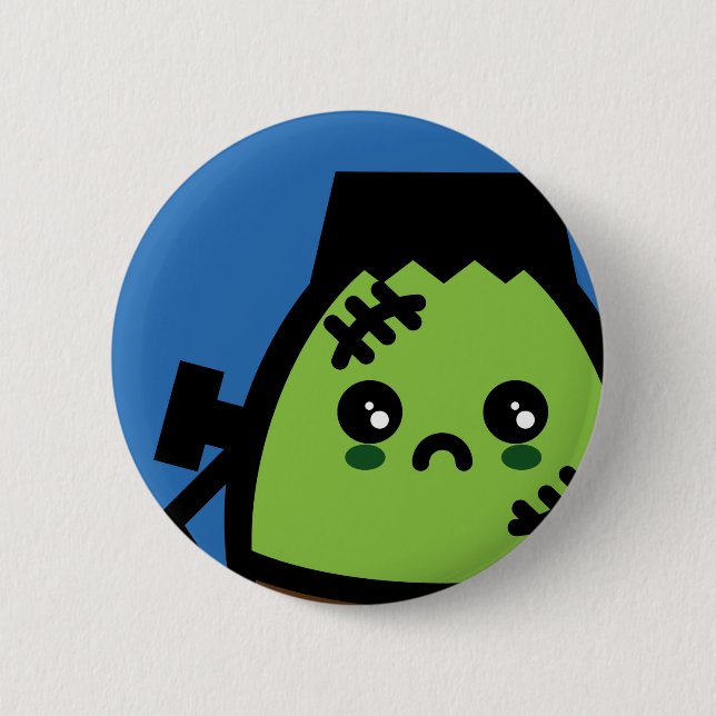 Creepy Egg Frankenstein - Halloween 2 Inch Round Button (Front)