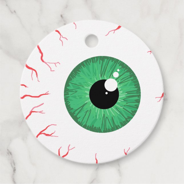 Creepy eyeball halloween favour tags (Front)