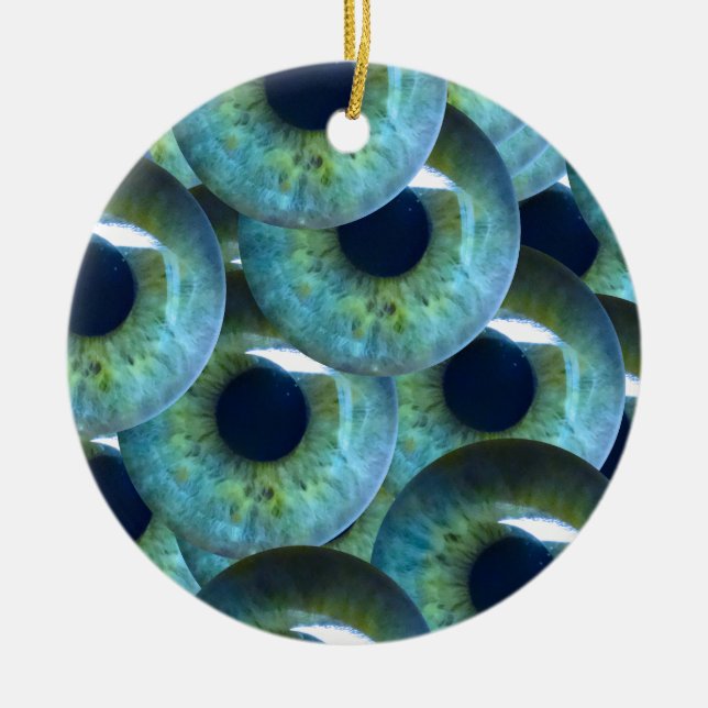 creepy eyeballs ceramic ornament (Front)