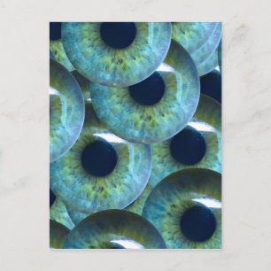 creepy eyeballs postcard