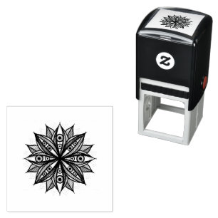 Creepy Eyes Psychedelic Flower Trippy Art Self-inking Stamp