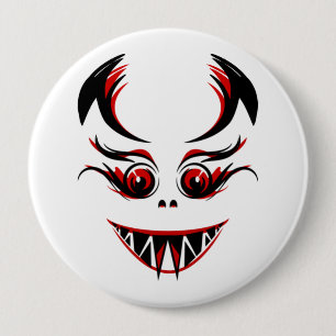 Creepy Face 4 Inch Round Button