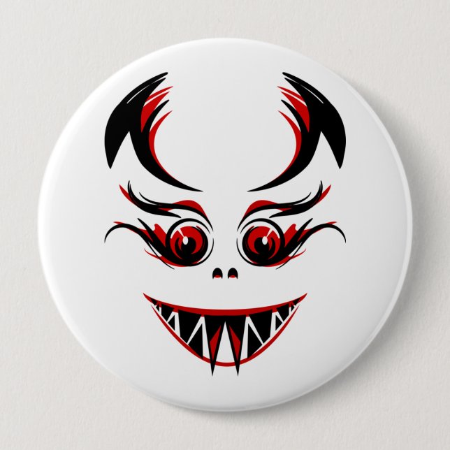Creepy Face 4 Inch Round Button (Front)