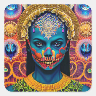 Creepy Face Painting Halloween Stickers