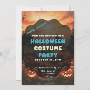 Creepy Field of Jack-O' Lanterns Halloween Invitation