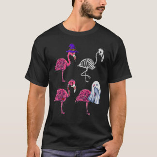 Creepy Flamingos Spooky Pink Flamingo Bird Hallowe T-Shirt