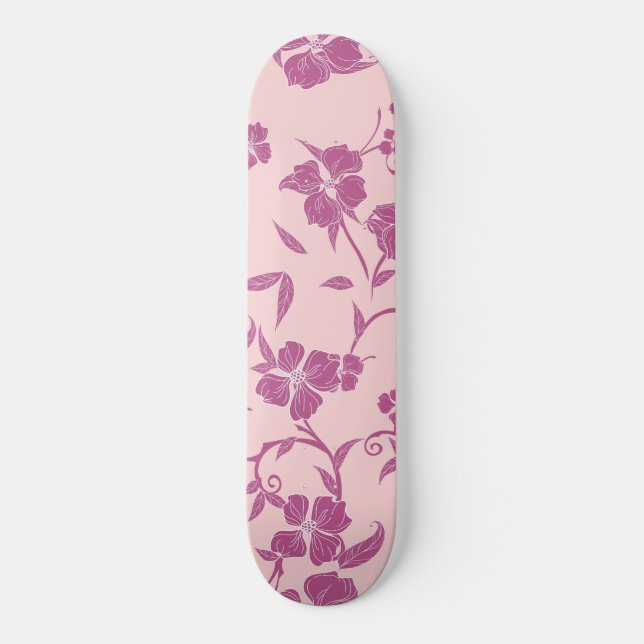 Creepy Flowers Pattern 10 Skateboard (Front)