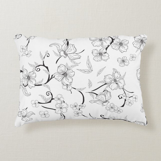 Creepy Flowers Pattern 7 Accent Pillow (Front)