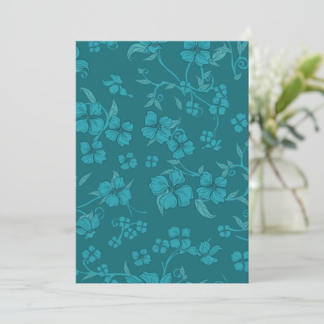 Creepy Flowers Pattern 9 Thank You Card (Standing Front)
