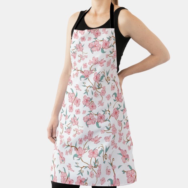 Creepy Flowers Pattern Apron (Insitu)