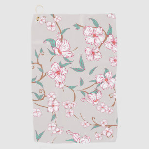 Creepy Flowers Pattern Golf Towel